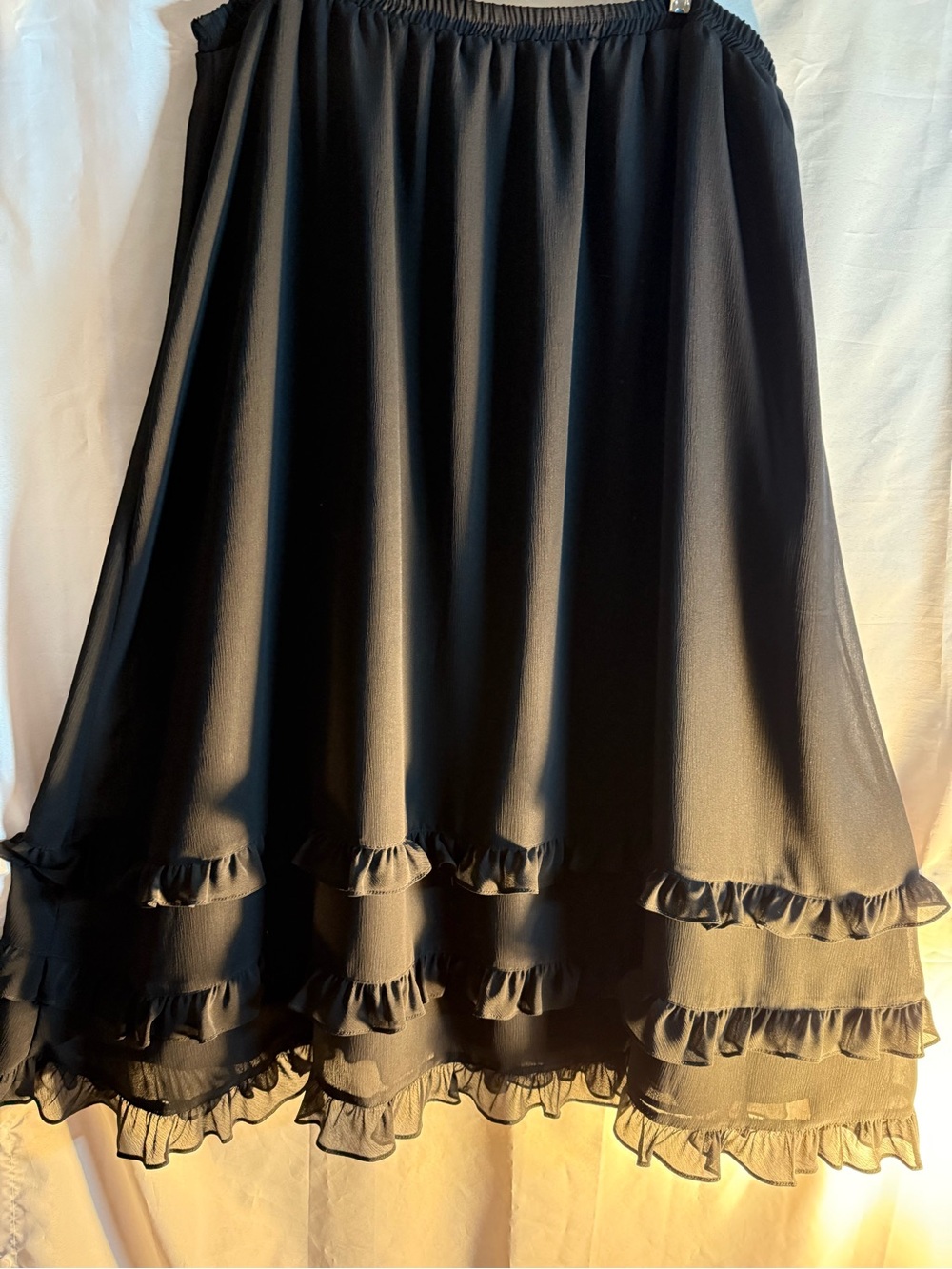 Coldwater Creek Black Ruffle Hem Skirt 2X
